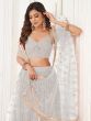 Stunning Off-White Sequins Net Wedding Wear Lehenga Choli With Dupatta