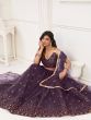Ravishing Dark Purple Sequins Net Lehenga Choli With Dupatta