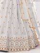 Awesome White Sequins Net Traditional Lehenga Choli With Dupatta