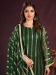 Alluring Green Sequins Net Mehendi Wear Salwar Kameez With Dupatta