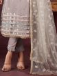 Lavish Dusty Grey Sequins Net Events Wear Salwar Kameez With Dupatta