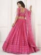 Wonderful Bright Pink Embroidered Net Wedding Wear Lehenga Choli