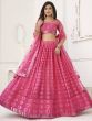 Wonderful Bright Pink Embroidered Net Wedding Wear Lehenga Choli