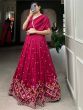 Exceptional Pink Embroidered Silk Reception Wear Crop Top Lehenga