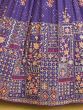 Ravishing Purple Sequins Georgette Wedding Wear Lehenga Choli