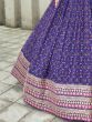 Charming Lavender Sequins Organza Engagement Wear Lehenga Choli