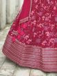 Magnetic Dark Pink Sequins Organza Reception Wear Lehenga Choli
