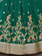 Marvelous Green Floral Printed Silk Lehenga Choli With Dupatta