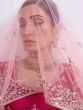 Pink Heavily Embroidered Net Bridal Lehenga Choli