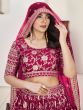 Excellent Rani Pink Zari Work Jacquard Wedding Wear Lehenga Choli