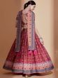 Gorgeous Rani Pink Digital Print Chinon Wedding Wear Lehenga Choli