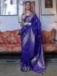 Fascinating Blue Woven Silk Festival Wear Saree With Blouse