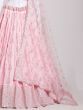Gorgeous Baby Pink Sequins Georgette Wedding Lehenga Choli With Dupatta
