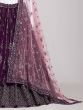 Fancified Purple Sequins Work Georgette Sangeet Wear Lehenga Choli