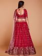 Attractive Red Sequins Georgette Wedding Wear Lehenga Choli With Dupatta