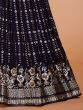 Enchanting Dark Blue Sequins Georgette Designer Lehenga Choli With Dupatta