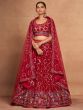 Wonderful Red Sequins Georgette Wedding Wear Lehenga Choli With Dupatta