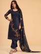 Awesome Blue Zari Embroidered Georgette Salwar Suit
