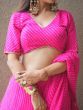 Buy Pink Lahariya Print Georgette Lehenga Choli Online At Zeel Clothing
