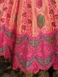 Beautiful Pink Embroidered Silk Jacquard Wedding Wear Lehenga Choli