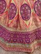 Captivating Peach Embroidered Silk Jacquard Bridal Lehenga Choli