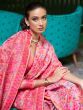 Wonderful Pink Weaving Silk Reception Wear Saree With Blouse