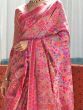 Wonderful Pink Weaving Silk Reception Wear Saree With Blouse`