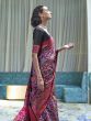 Extraordinary Navy Blue Weaving Silk Designer Saree With Blouse