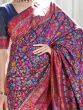Extraordinary Navy Blue Weaving Silk Designer Saree With Blouse
