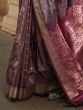 Amazing Dusty Brown Silk Zari Weaving Designer Saree With Blouse