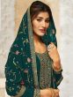 Enchanting Green Embroidered Georgette Traditional Palazzo Suit With Dupatta