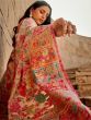 Stunning Peach Zari Woven Silk Reception Wear Saree With Blouse