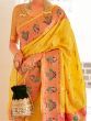 Charming Yellow Zari Weaving Silk Haldi Wear Saree With Blouse