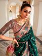 Captivating Green Silk Zari Weaving Mehendi Wear Saree With Blouse