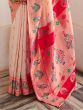 Glamorous Light Pink Zari Weaving Silk Saree With Blouse