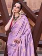 Awesome Purple Zari Weaving Satin Reception Wear Saree With Blouse