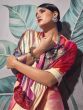 Charming Multi-Color Digital Printed Satin Party Wear Saree