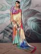 Charming Multi-Color Digital Printed Satin Party Wear Saree