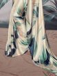 Adorable Off-White Digital Printed Satin Traditional Saree With Blouse