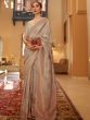 Outstanding Grey Zari Woven Silk Events Wear Saree With Blouse
