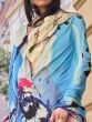 Fetching Blue Digital Printed Silk Party Wear Saree With Blouse