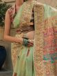 Captivating Pista Green Zari Weaving Silk Sangeet Wear Saree With Blouse