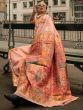 Wonderful Peach Zari Weaving Silk Traditional Saree With Blouse
