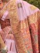 Astonishing Light Pink Zari Weaving Silk Saree With Blouse