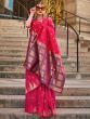 Magnificent Rani Pink Zari Weaving Silk Saree With Blouse