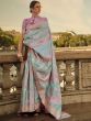 Astonishing Multi-Color Zari Weaving Satin Saree With Blouse