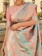 Excellent Multi-Color Zari Weaving Satin Saree With Blouse