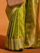 Alluring Light Green Zari Weaving Satin Festive Wear Saree With Blouse