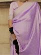 Enchanting Lavender Zari Woven Satin Festive Wear Saree With Blouse