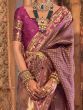 Memorable Purple Zari Weaving Silk Sangeet Saree With Blouse
